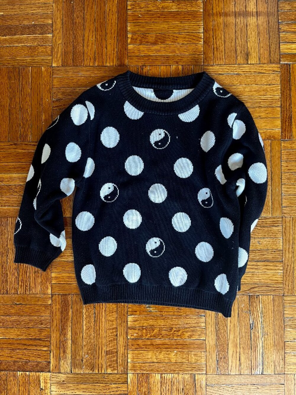 MEME Kids Yin Yang Polka Dot Sweater — Size 3/4